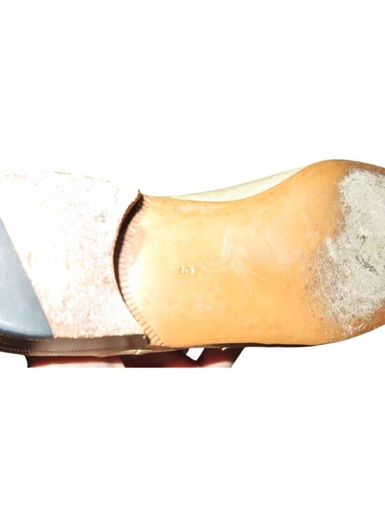 MORESCHI OF ITALY GENUINE OSTRICH SKIN BRASS BOOT TAN OXFORD LOAFERS DRESS SHOES main image 3